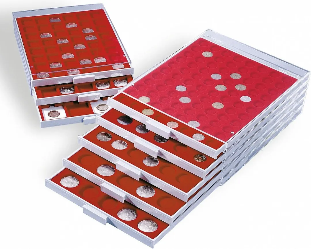 Leuchtturm Stapel Element MB Munten Ø32mm - 35 Stuks - Rook/Transparant