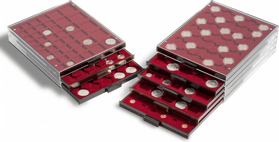 Leuchtturm Stapel Element MB Munten Ø32mm - 35 Stuks - Rook/Transparant
