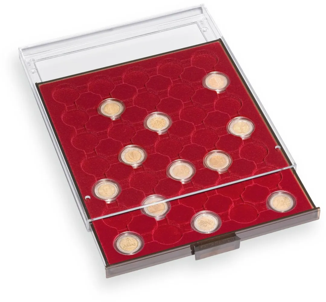 Leuchtturm Stapel Element MB Munten Ø32mm - 35 Stuks - Rook/Transparant