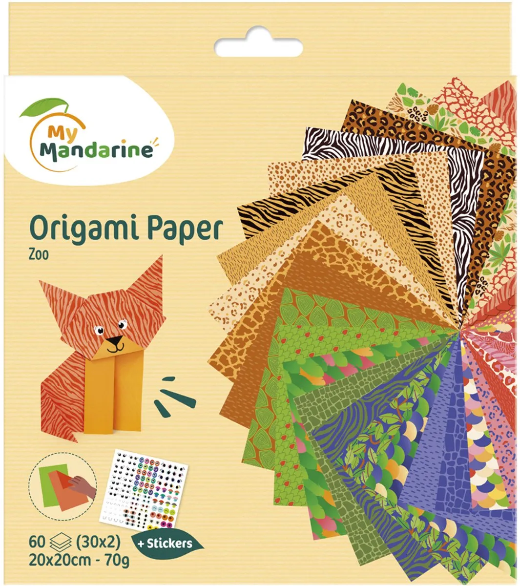Clairefontaine Origami Papier Zoo 60 Vel 70g 20x20cm