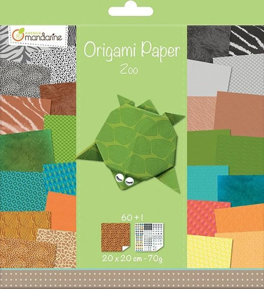 Clairefontaine Origami Papier Zoo 60 Vel 70g 20x20cm - Meerkleurig - afbeelding 6 van 6