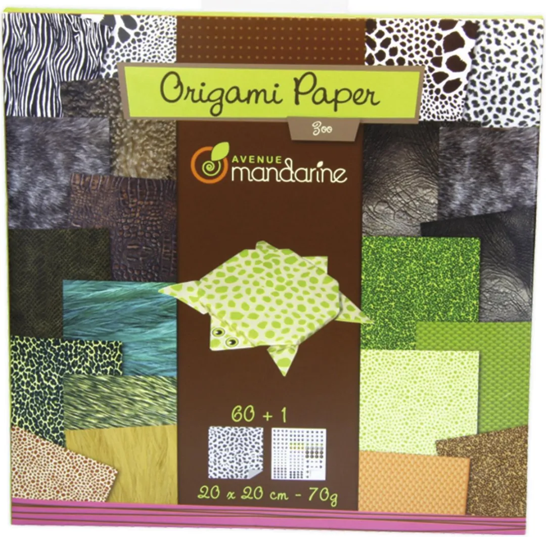Clairefontaine Origami Papier Zoo 60 Vel 70g 20x20cm - Meerkleurig