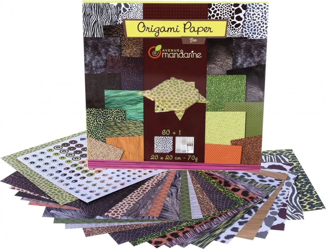 Clairefontaine Origami Papier Zoo 60 Vel 70g 20x20cm - Meerkleurig