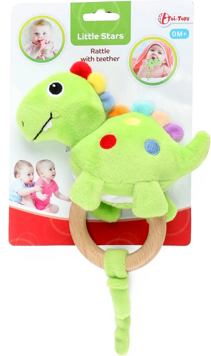 Toi-Toys Rammelaar Dino Junior Hout/Katoen