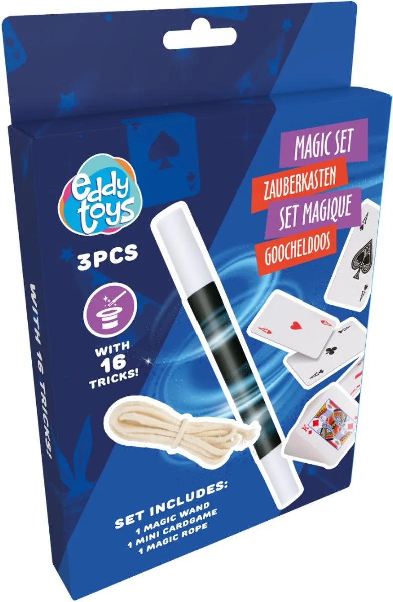 Eddy Toys Magische Set 3-delig - Goochelstok & Kaarten - 871125235163