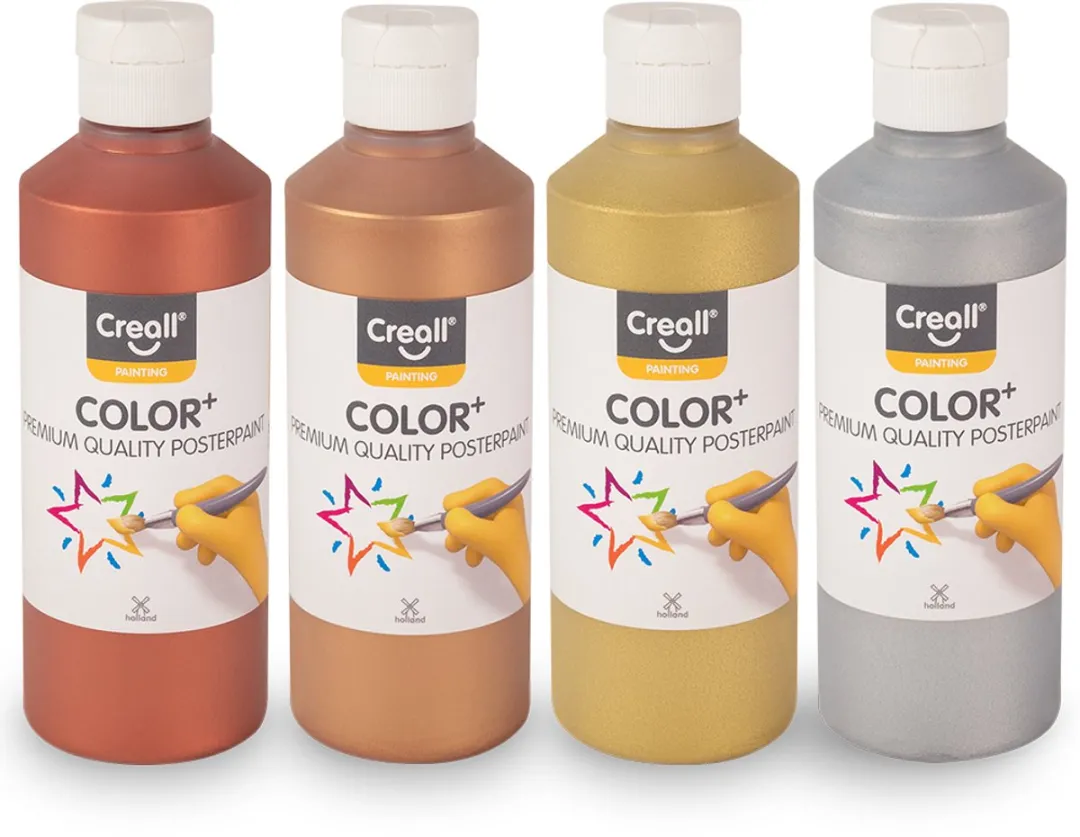Creall Color+ Premium Plakkaatverf Metallic - 4x250ml - afbeelding 6 van 6