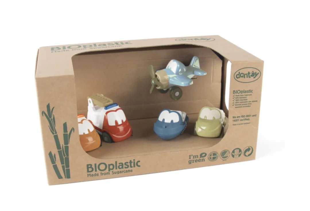 Dantoy BIOplastic Speelgoedauto's Set DY5652 - Multi Kleuren