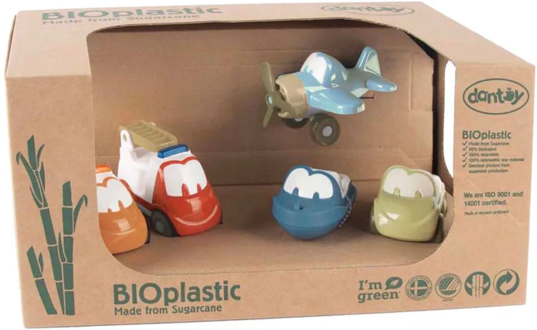 Dantoy BIOplastic Speelgoedauto's Set DY5652 - Multi Kleuren