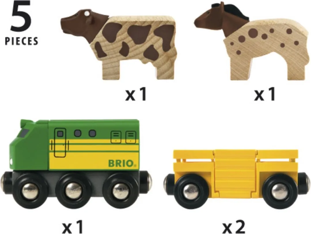 BRIO Trein met Boerderijdieren 33404 - 5 Stukken - Groen