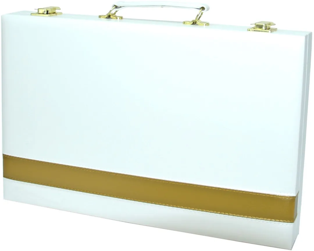 HOT Games Backgammon Spelkoffer 604161 - 38cm Wit/Gouden Bies