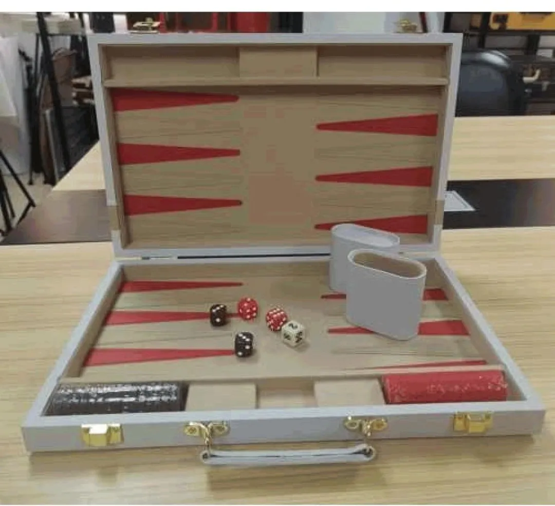 HOT Games Backgammon Spelkoffer 604161 - 38cm Wit/Gouden Bies