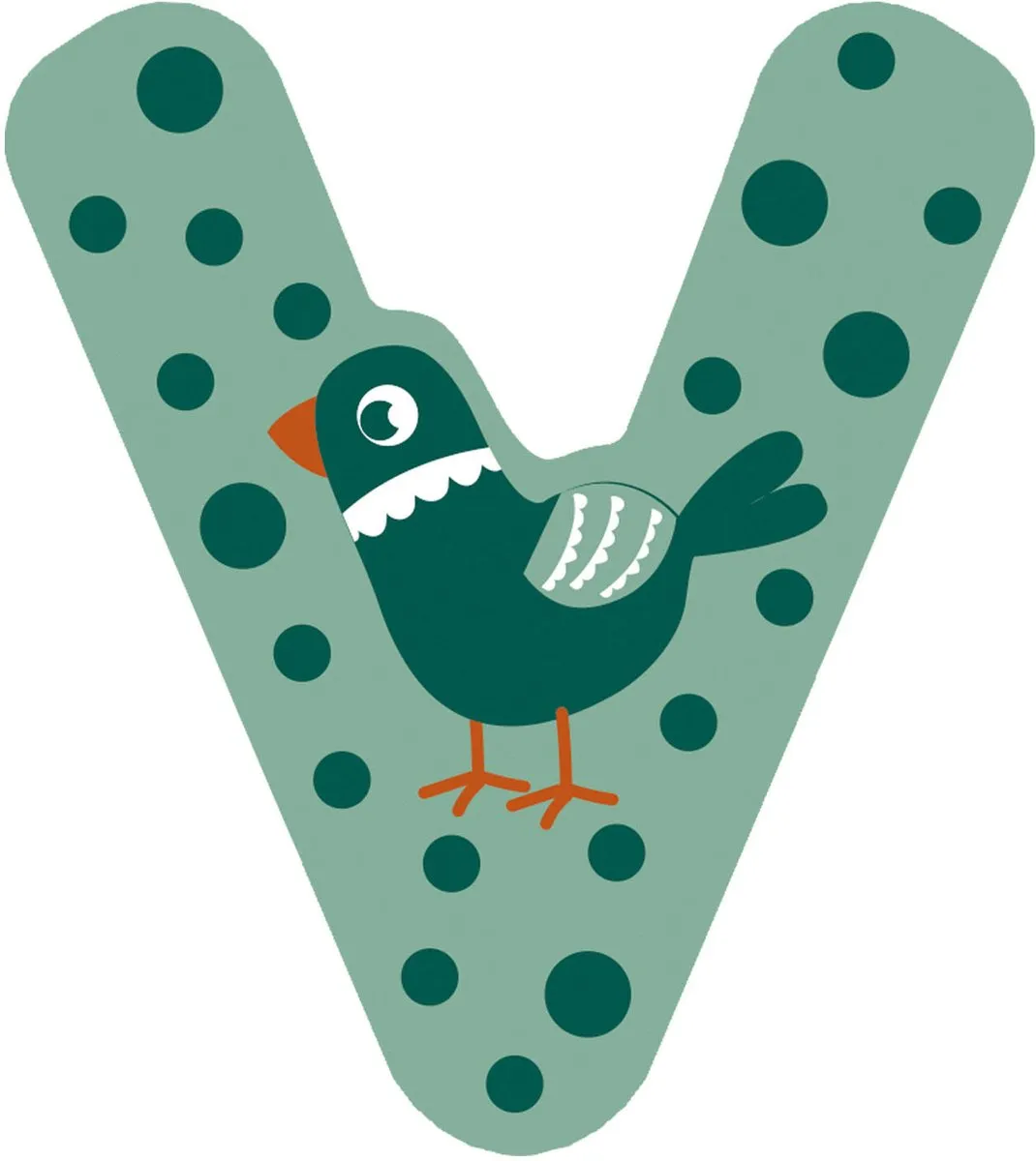Small Foot Houten Dierenletter V - Multicolor