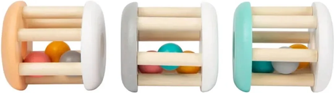 Small Foot Houten Baby Ratel Pastel - 3 Stuks