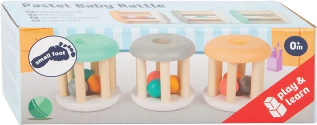 Small Foot Houten Baby Ratel Pastel - 3 Stuks - afbeelding 6 van 6