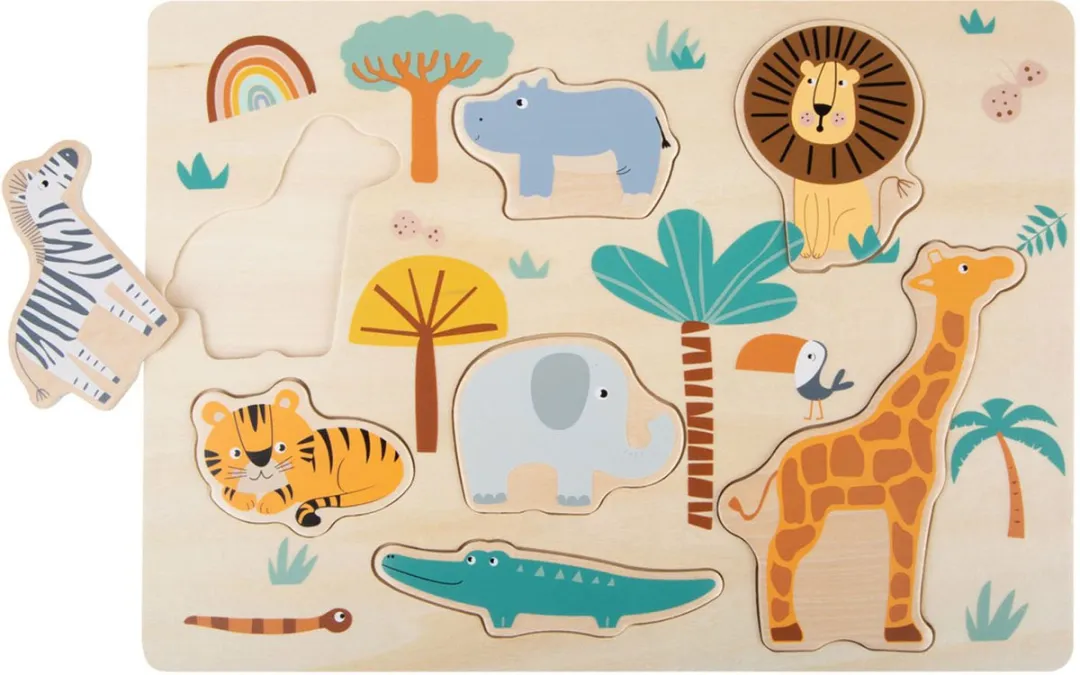 Small Foot Houten Puzzel Safari 7-delig - Multicolor