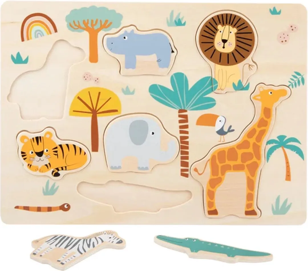 Small Foot Houten Puzzel Safari 7-delig - Multicolor