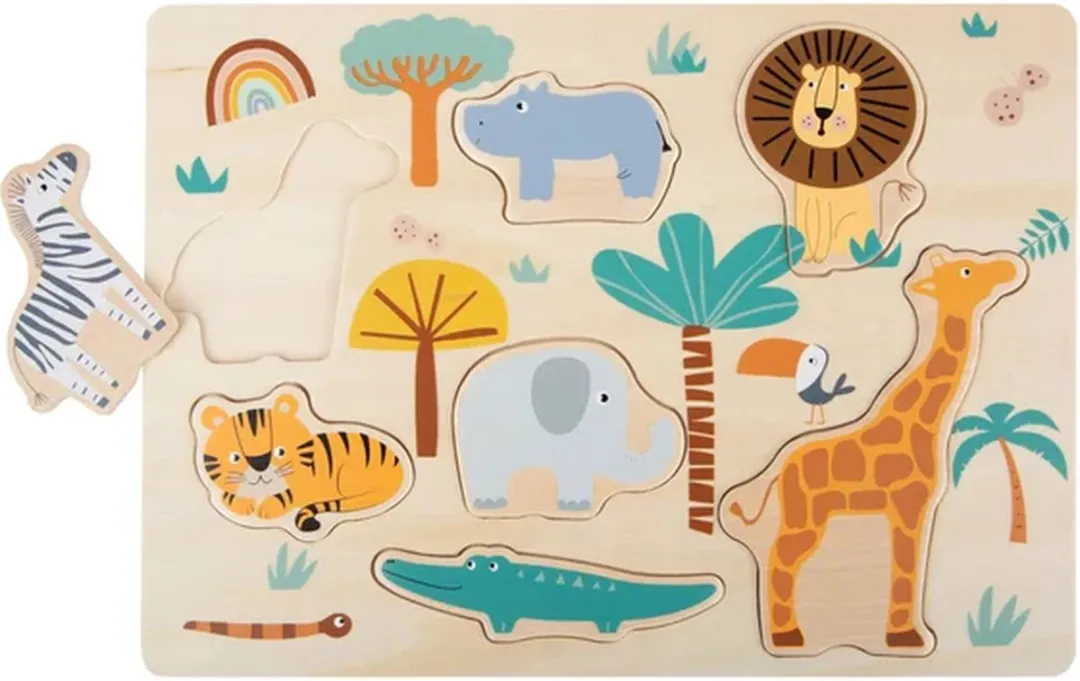 Small Foot Houten Puzzel Safari 7-delig - Multicolor