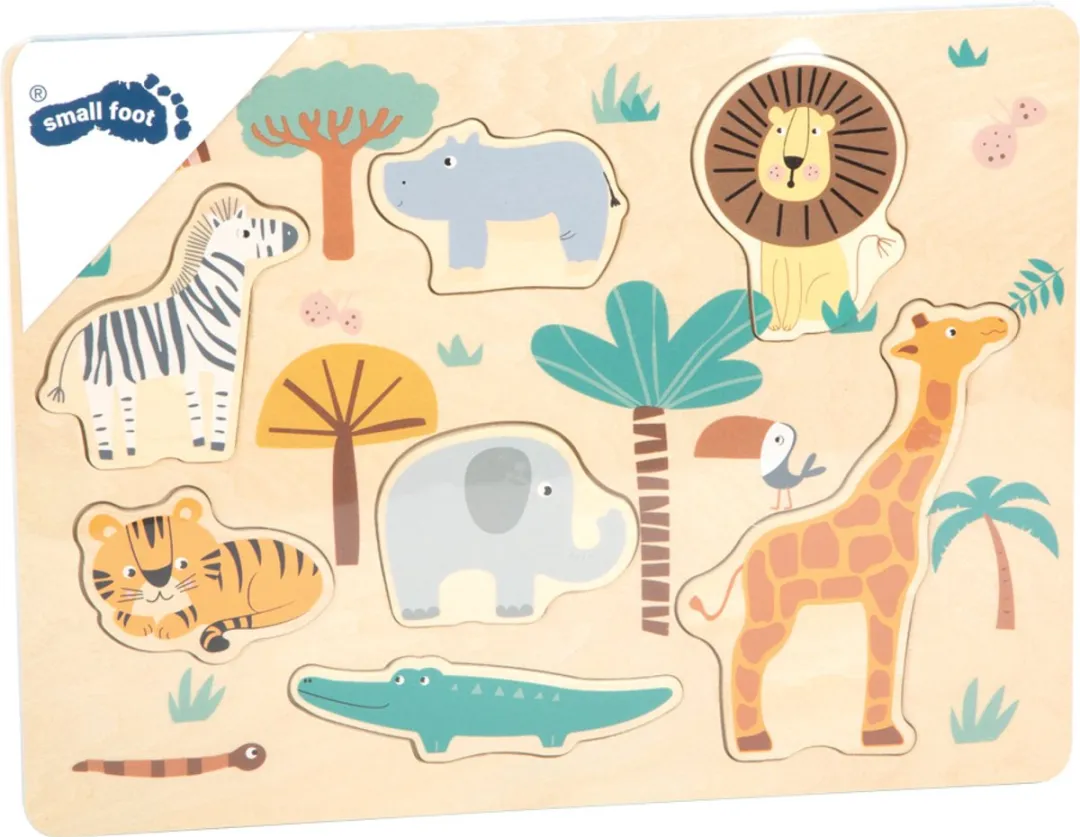 Small Foot Houten Puzzel Safari 7-delig - Multicolor