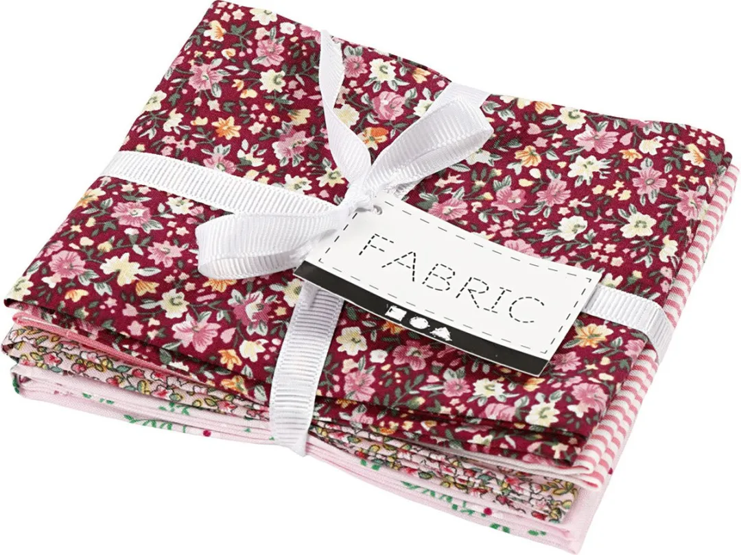 Creativ Company Patchworkstof 45x55cm - Roze - 4 Stuks