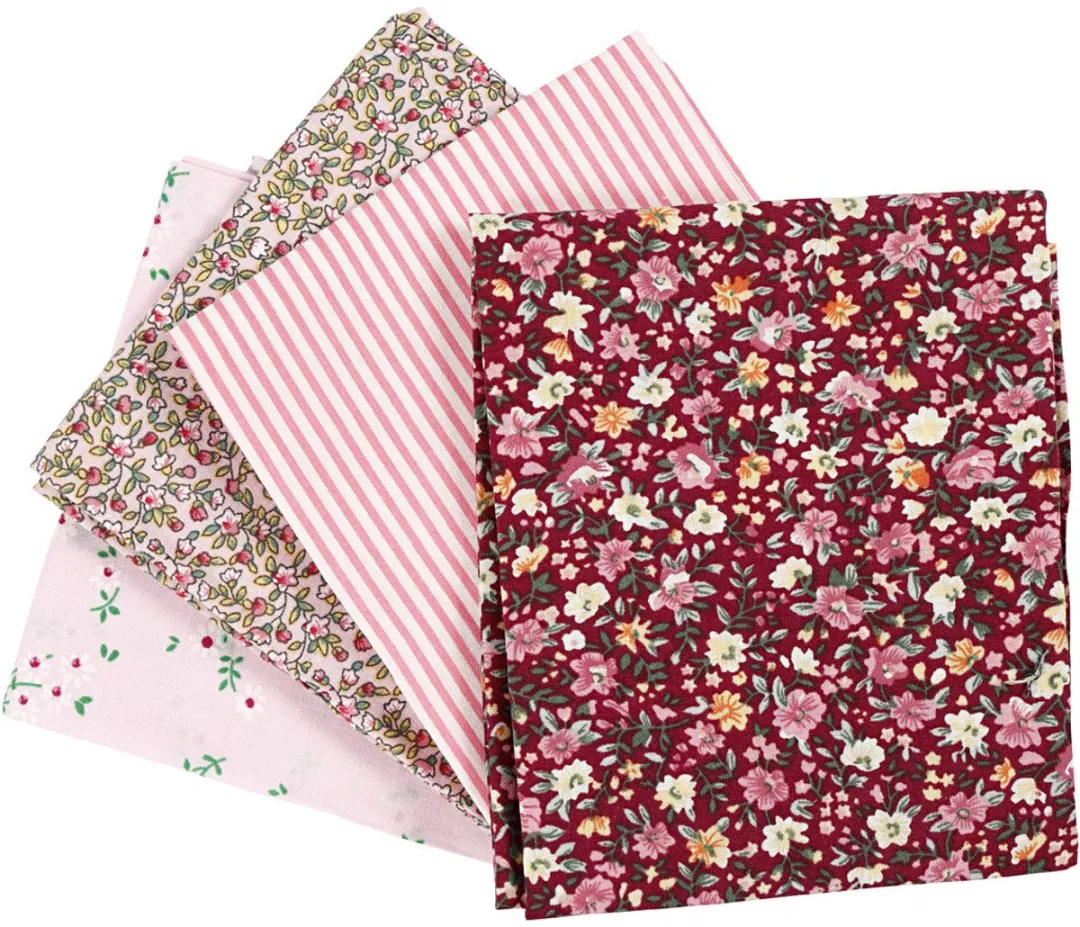Creativ Company Patchworkstof 45x55cm - Roze - 4 Stuks