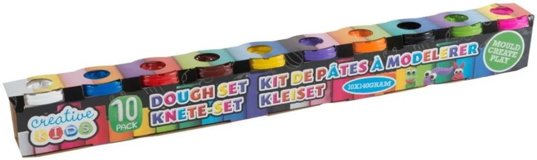 Eddy Toys Klei Speelset Meerkleurig - 10x140g