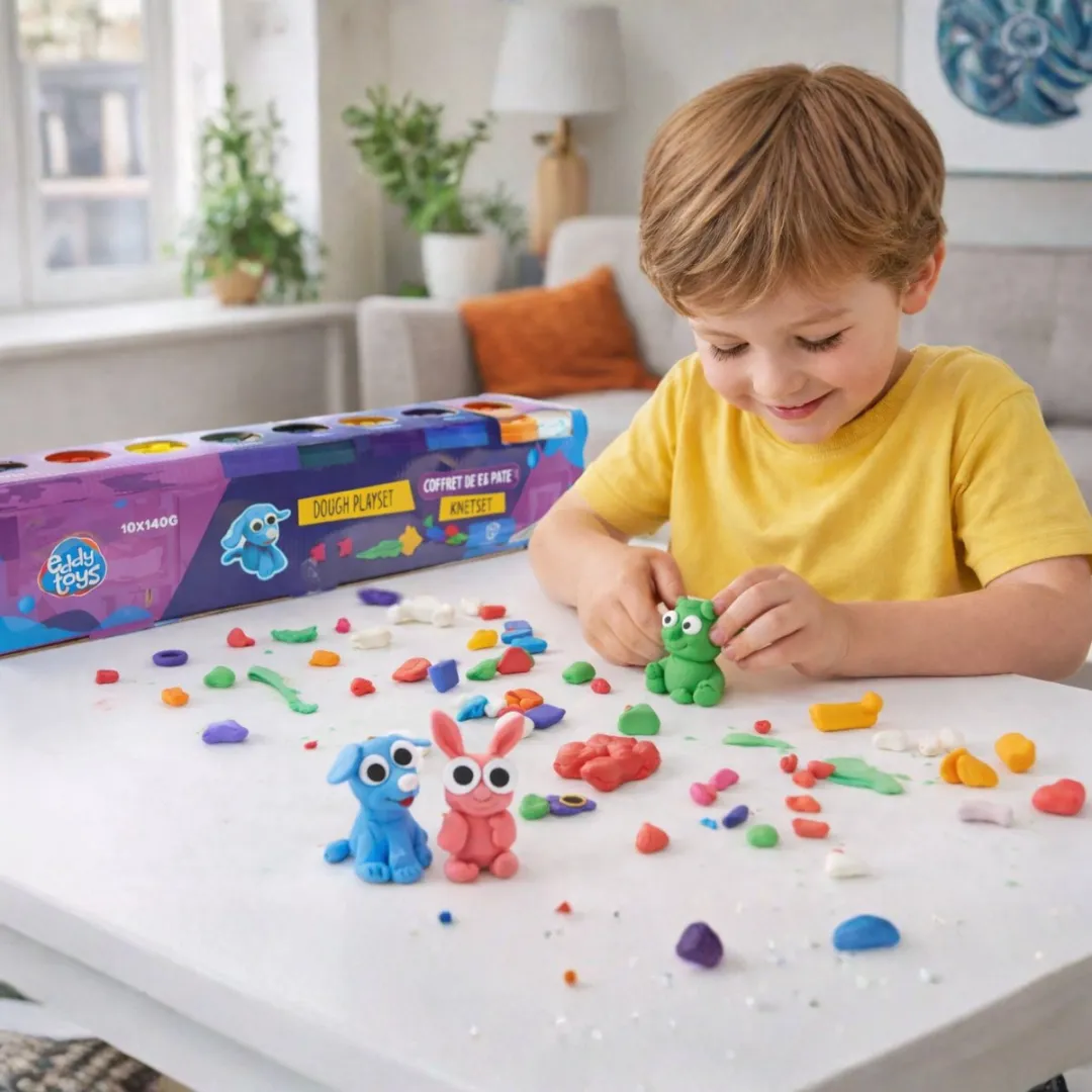 Eddy Toys Klei Speelset Meerkleurig - 10x140g