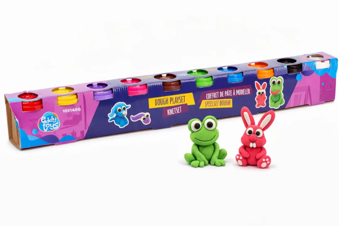 Eddy Toys Klei Speelset Meerkleurig - 10x140g
