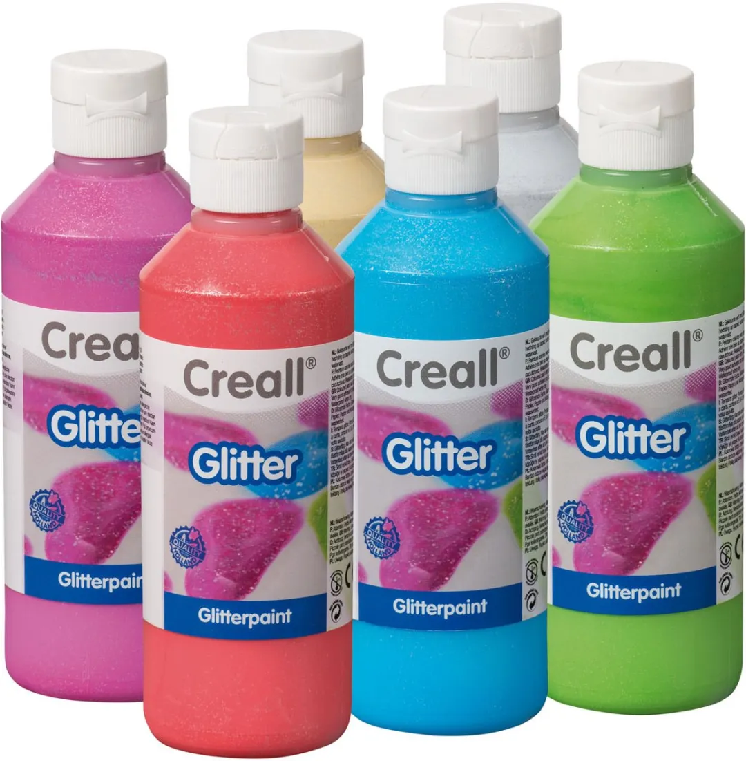 Creall Glitter Assortiment 6x250ml - Assorti Kleuren