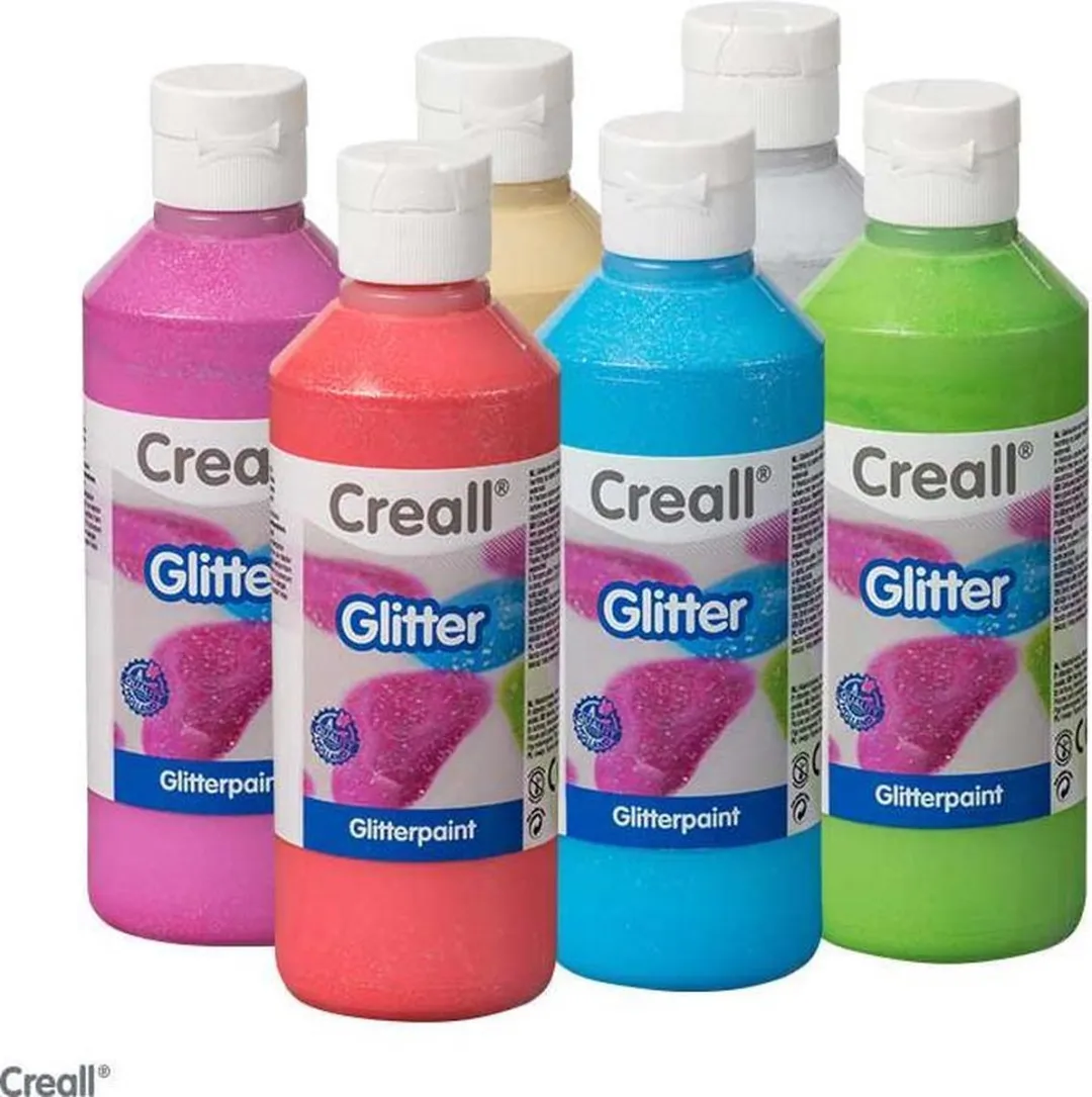 Creall Glitter Assortiment 6x250ml - Assorti Kleuren