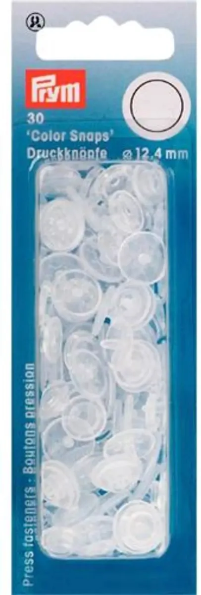 Prym Drukknoop ColorSnaps 12,4mm Transparant - 30 Stuks