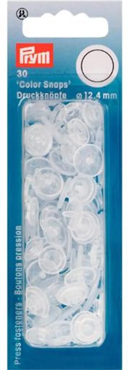 Prym Drukknoop ColorSnaps 12,4mm Transparant - 30 Stuks