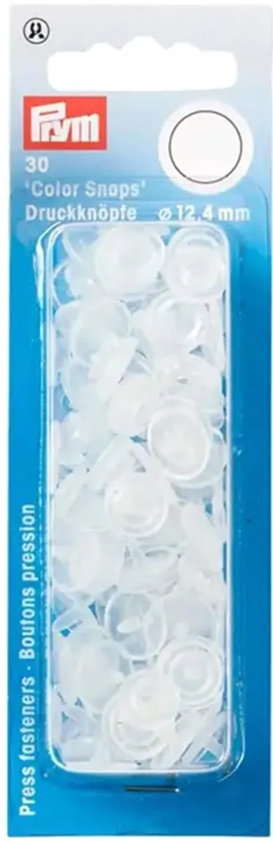 Prym Drukknoop ColorSnaps 12,4mm Transparant - 30 Stuks