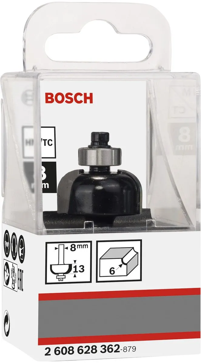 Bosch Halfrondprofielfrezen 8mm R1 6mm