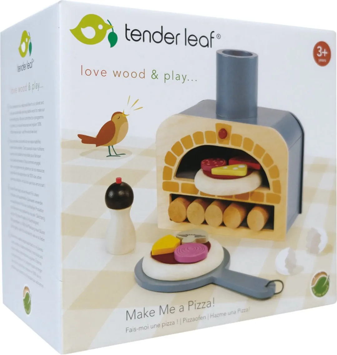 Tender Leaf Toys Houten Pizzaoven - Blauw/Bruin