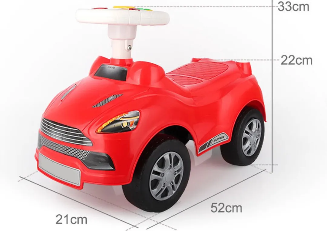 Eco Toys Sports Loopauto Geel - Met muziek, LED-lichten & claxon
