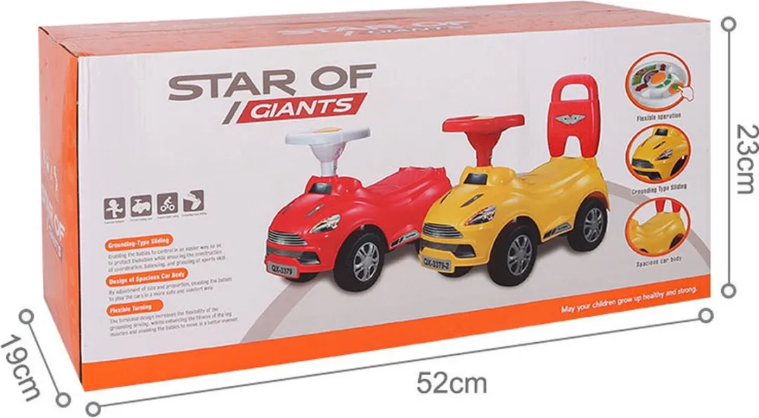 Eco Toys Sports Loopauto Geel - Met muziek, LED-lichten & claxon - afbeelding 6 van 6