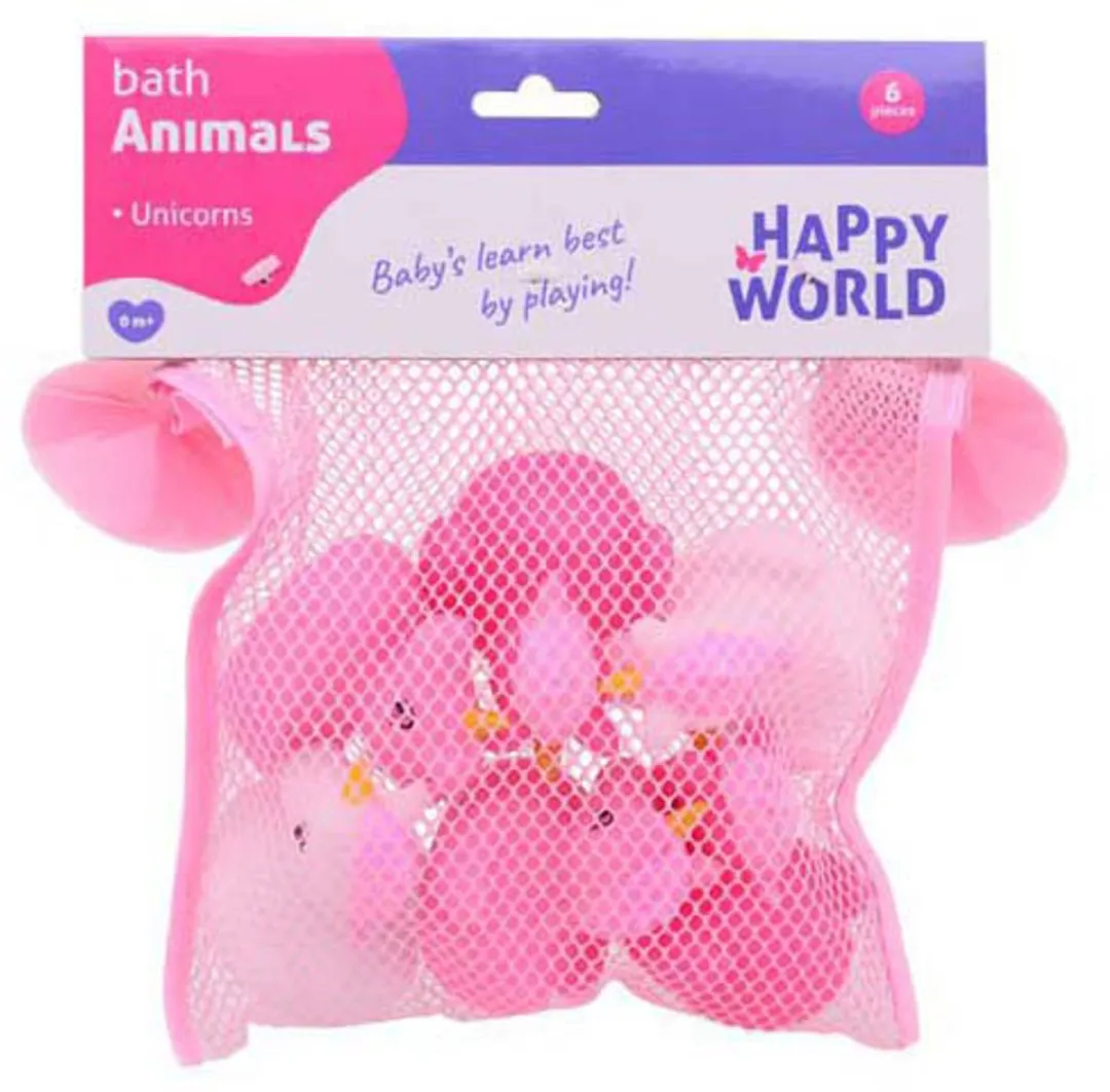 Johntoy Happy World Badspeelgoed Eenhoorn & Flamingo - 6 Stuks Multicolor - afbeelding 3 van 5