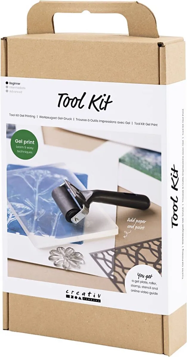 Creativ Company Toolkit Gelprinten Stempelen Multikleurig - 4 Stuks