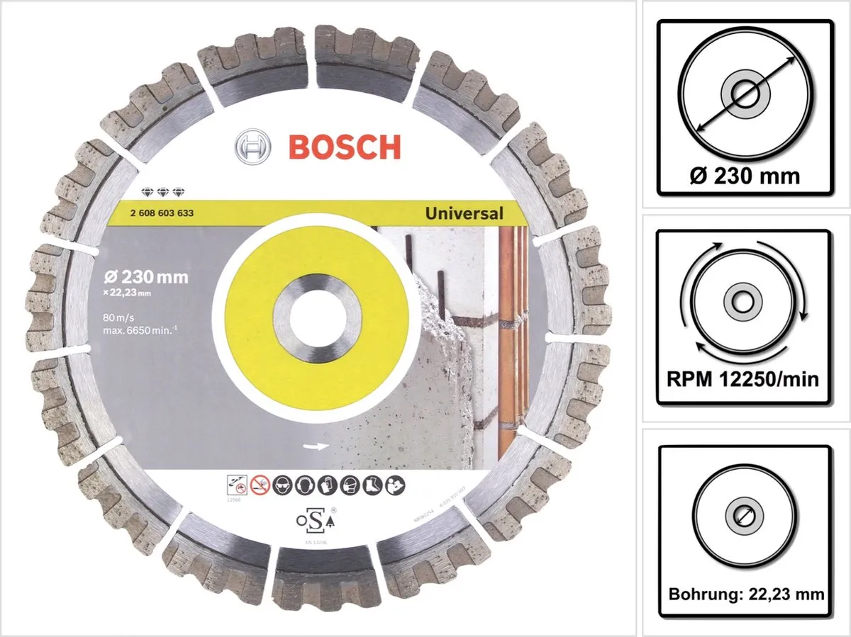 Bosch Diamantschijf Best Univer+Met 230mm - 22,23mm As