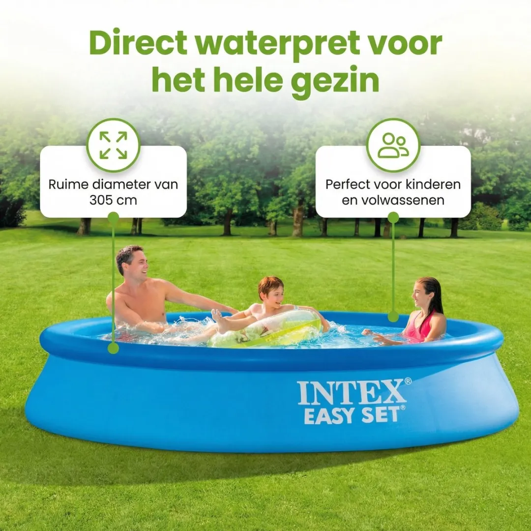 Intex Easy Set Zwembad 305x61cm - Blauw - 7-delig