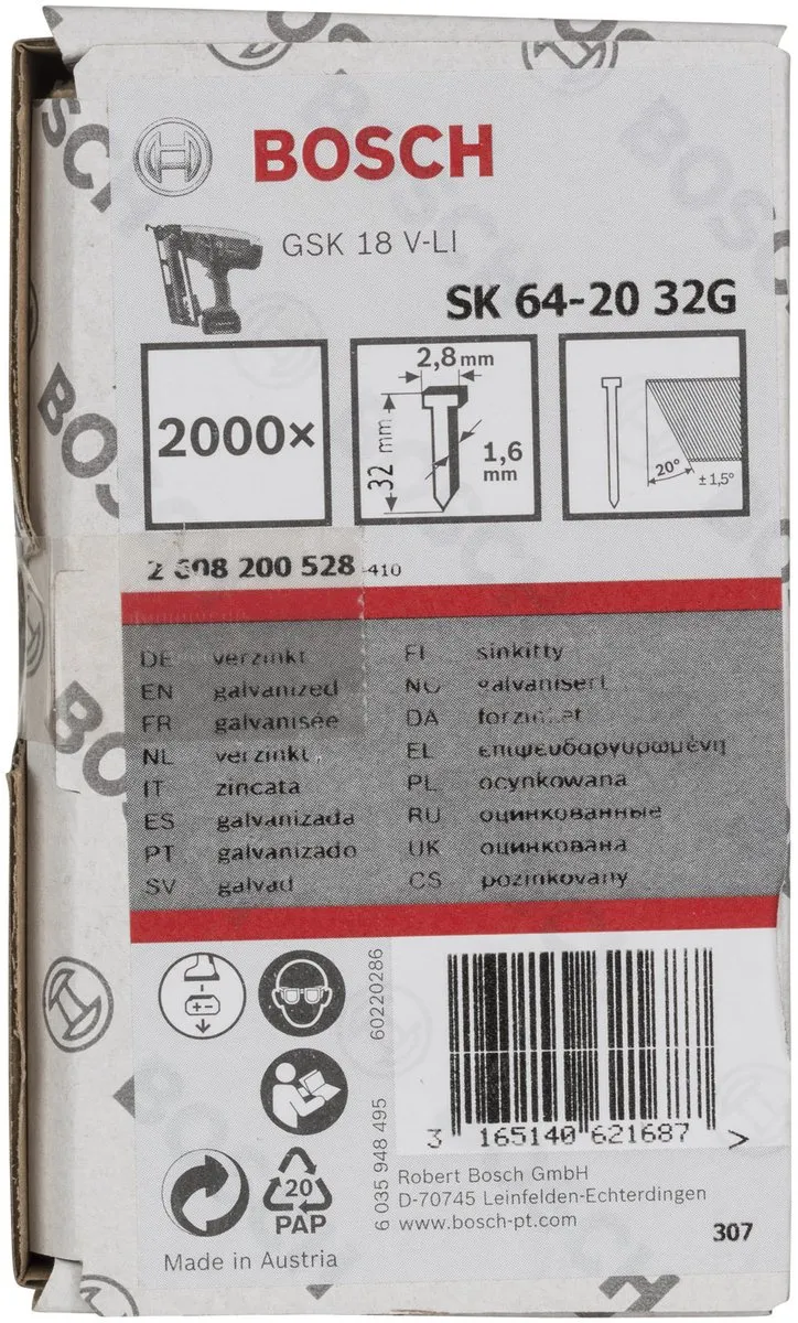 Bosch SK64-20 Spijkers - 32G - 1 Stuk