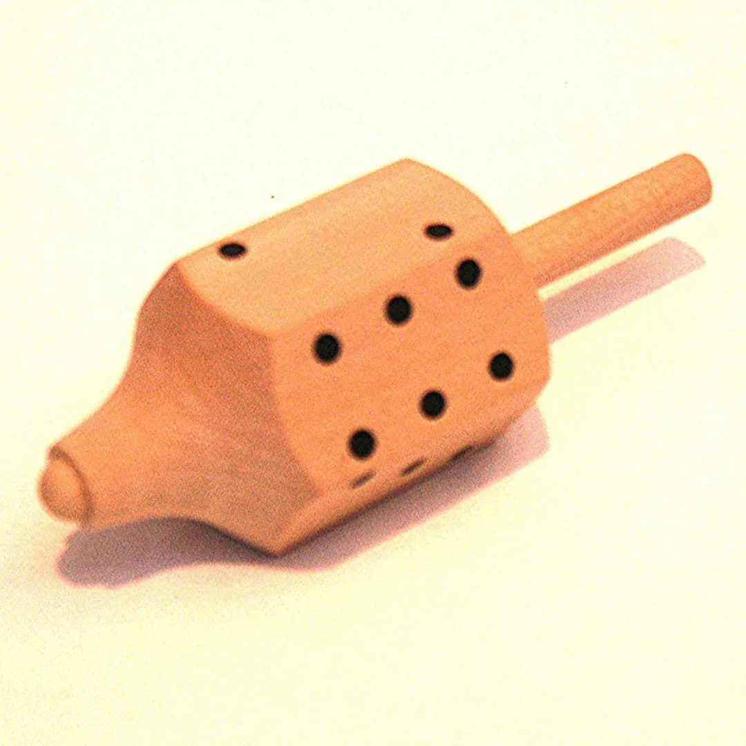 Toys pure Dobbelsteen tol - 3 stuks - 4 cm diameter - 10 cm hoog