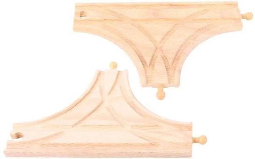 BigJigs Houten Trein T-Kruising BJT108 - 2 Delen - Multi
