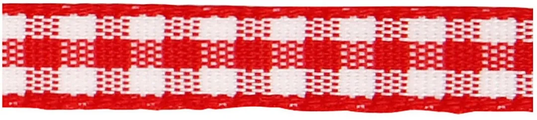 Creativ Company Geruit Lint 6mm Rood/Wit - 50m