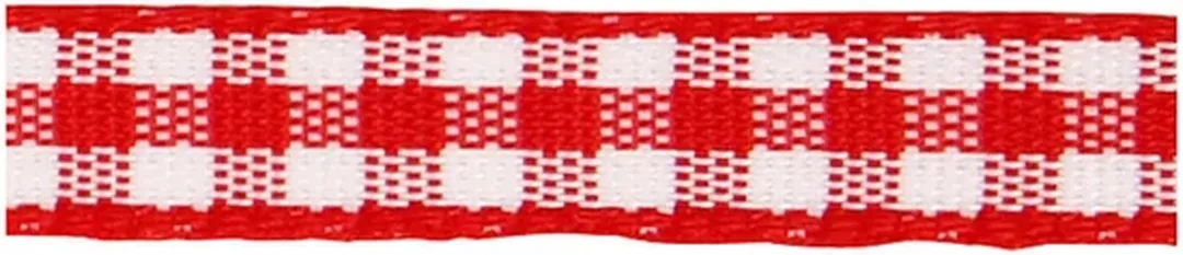 Creativ Company Geruit Lint 6mm Rood/Wit - 50m