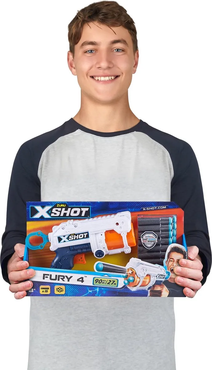 XSHOT Zuru X-Shot Excel Fury 4 - 16 Darts - 36377