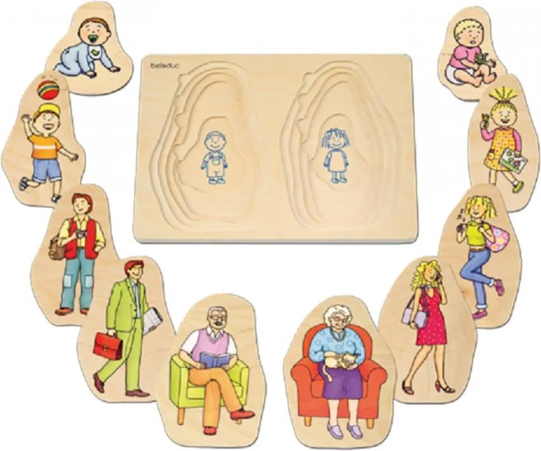 Beleduc Lagenpuzzel Opa en Oma - 35 Stukjes - Multicolor