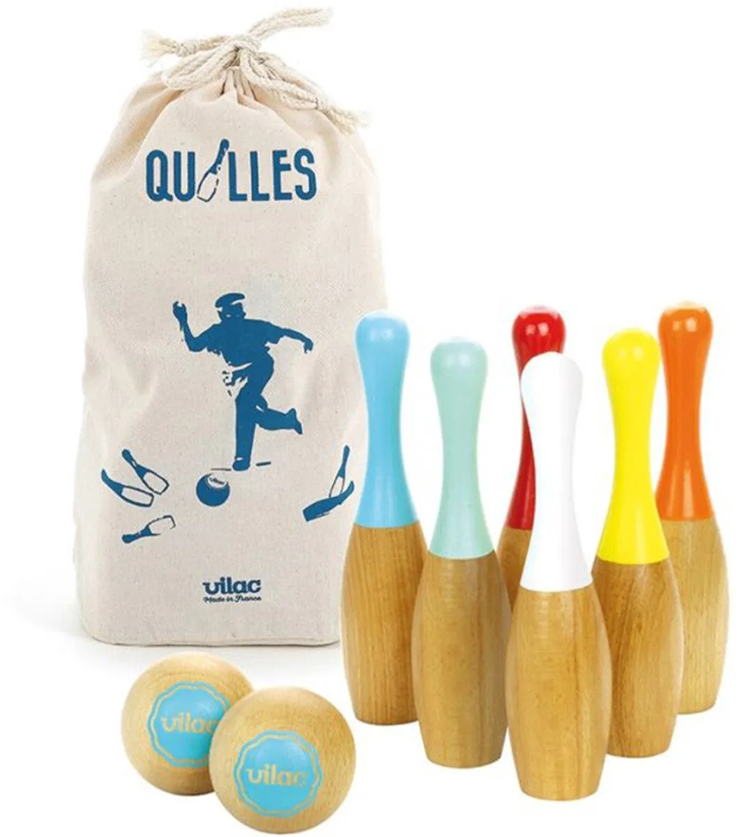 Vilac Houten Bowlingspel 8-delig - Multicolor - afbeelding 3 van 3