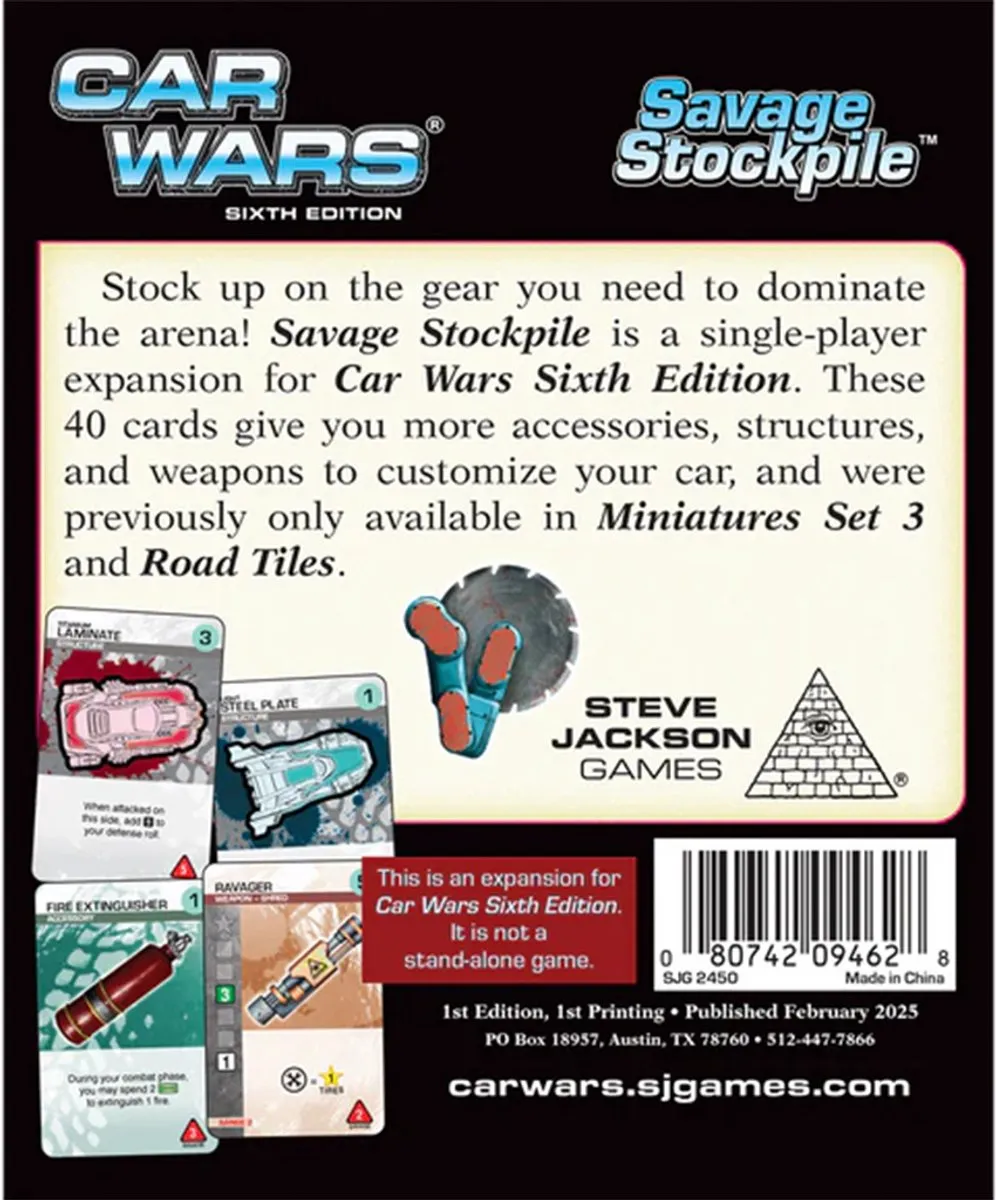 Steve Jackson Games Car Wars Savage Stockpile Uitbreiding - Bordspel