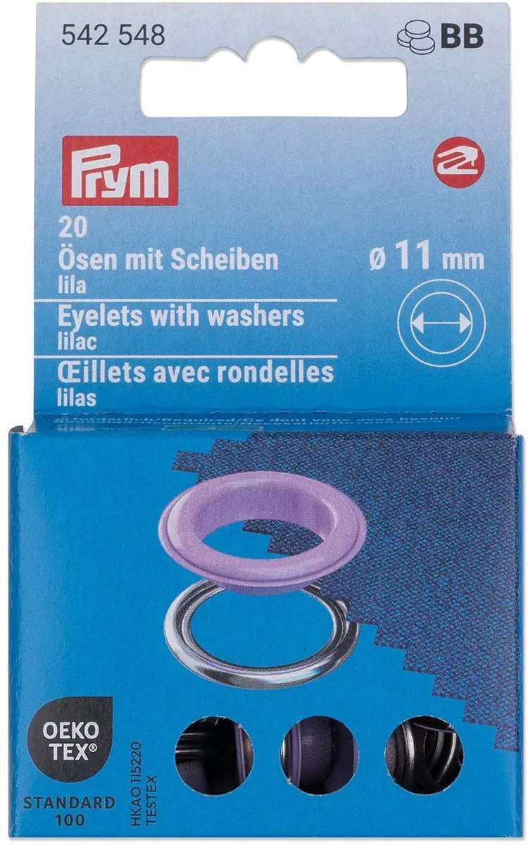Prym Ringen met schijven 11mm - 20 Stuks - Lila